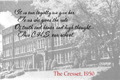 Our school pictured in 1953 Cresset...quote from 1950 (33305 bytes)